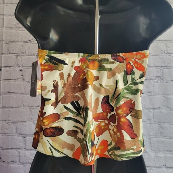 Vince Camuto Women's Floral Tie Front Bandini Swim Top - Picture 4 of 4